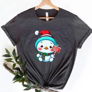 Cute Snowman Merry Christmas T-Shirt – Adorable Holiday Snowman Design for a ...